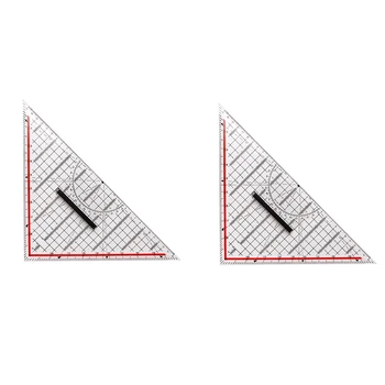 2 шт. 30 см чертеж треугольная линейка многофункциональная линейка для рисования с ручкой транспортир измерительная линейка канцелярские принадлежности