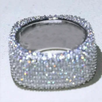2024 Новые женские кольца Bling Cubic Zirconia Геометрический квадратный дизайн полосы Роскошное модное женское кольцо для вечеринок Ювелирные изделия