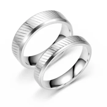 Уникальный 6 мм 4 мм пара нержавеющая сталь кольцо полоса титановое стальное кольцо обручальное кольцо подарок на день святого валентина