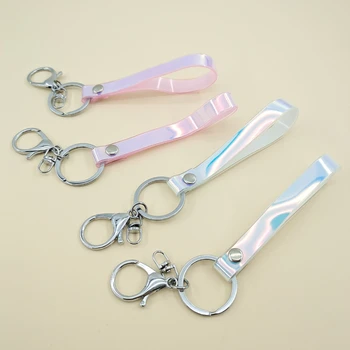 Новинка в красочном брелке для ключей кулон синий и розовый украшения для сумки лазерный светоотражающий подарок для девочек милые аксессуары для ключей.