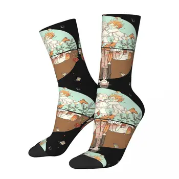 Хип-хоп Ретро Два мира Сумасшедшие мужские компрессионные носки унисекс Обещанный Неверленд Аниме Уличный стиль Экипаж Носок