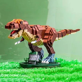 3D модель DIY Мини Алмазные блоки Кирпичи Строительство Динозавры Юрского периода Мир Тираннозавр Рекс Монстр Животное Кукла Игрушка для детей