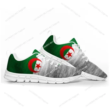 Алжирский флаг Спортивная обувь Мужские Женские Подростки Дети Детские Кроссовки Алжир Повседневная Изготовленная На Заказ Высококачественная Пара Обувь Белый