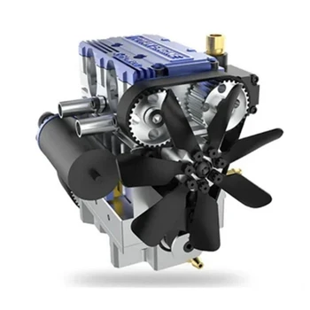 TOYAN X-POWER-A DIY Комплект двигателя Двухцилиндровый 4-тактный с водяным охлаждением Рядный метанол Модель двигателя Строительный комплект для взрослых Мужчины Подарок