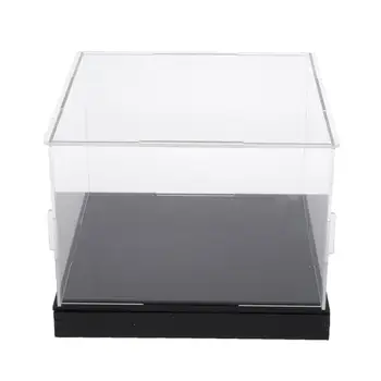 2pcs Прозрачная акриловая коробка для дисплея Пыленепроницаемая фигура Игрушечный модельный чехол