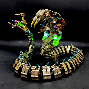DIY Король Кобра Гремучая Змея Металлическая Модель Механический Набор 3D Головоломка Змеи Модели Сборка Животные Игрушки Для Взрослых Подростков - 1000 шт.+