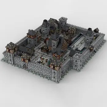 Средневековый замок Индивидуальные городские комбинации с 52 модулями 48241 шт. MOC