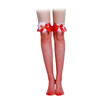 1 пара Рождественские чулки до бедра Рождественские чулки Женщины Рождественские носки до бедра для маскарадного костюма Хэллоуин Вечеринка Косплей