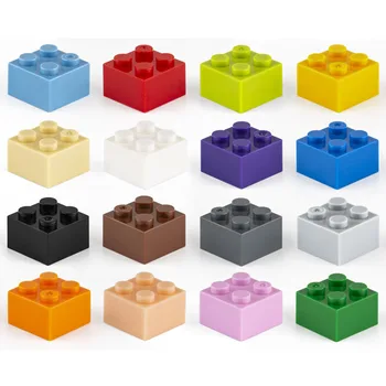  400 шт. 2x2 точки объемные строительные блоки толстые фигуры кирпичи развивающие творческие пластиковые игрушки для детей совместимые с 3003
