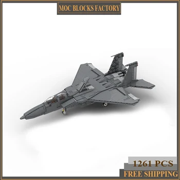 Moc Строительные блоки Истребитель Eagle Технология F-15 Кирпичи DIY Модели самолетов Строительные блоки Игрушки для мальчиков